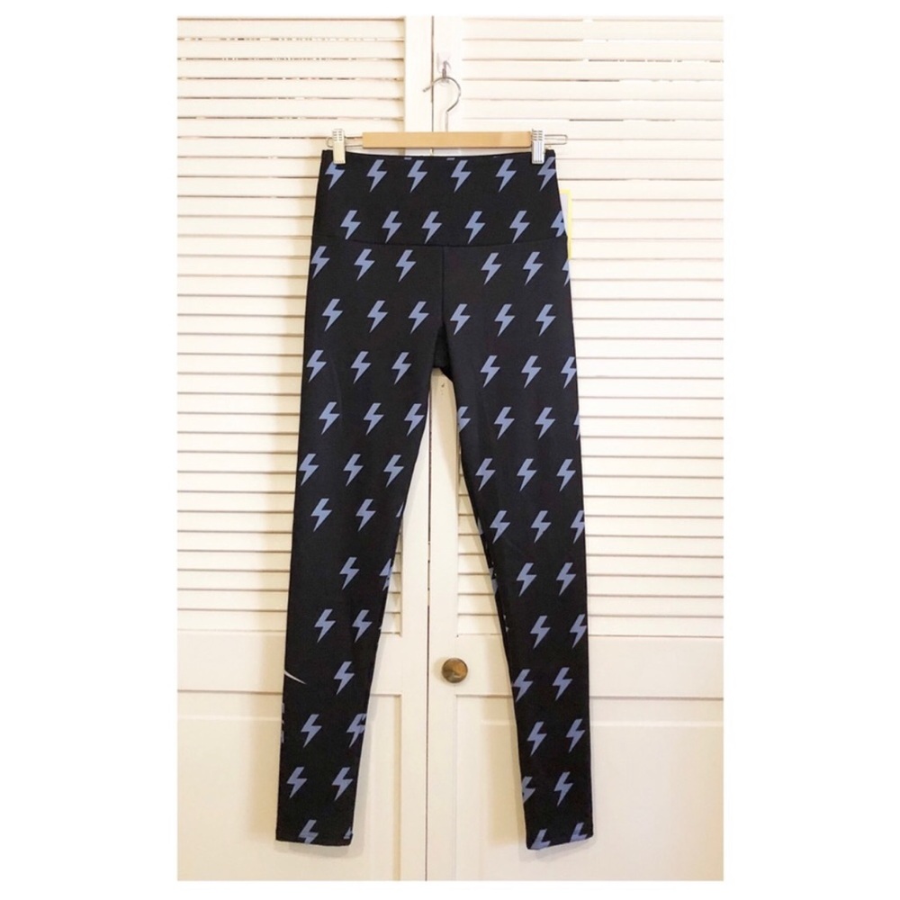 NWT Goldsheep Lightning Fit GS Bolt Blue Leggings Medium